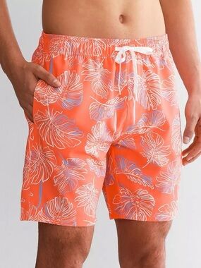 Departwest Tropical Hybrid Swim Shorts Coral Size Large.